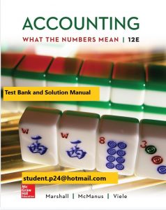 Accounting What the Numbers Mean 12th Edition By David Marshall and Wayne McManus and Daniel Viele © 2020 Test Banks 