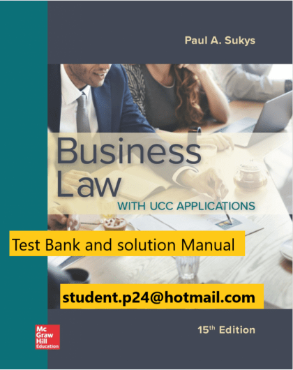 Business Law with UCC Applications 15th Edition By Paul Sukys © 2020 Test Bank and Solution Manual 1 820x1024 1