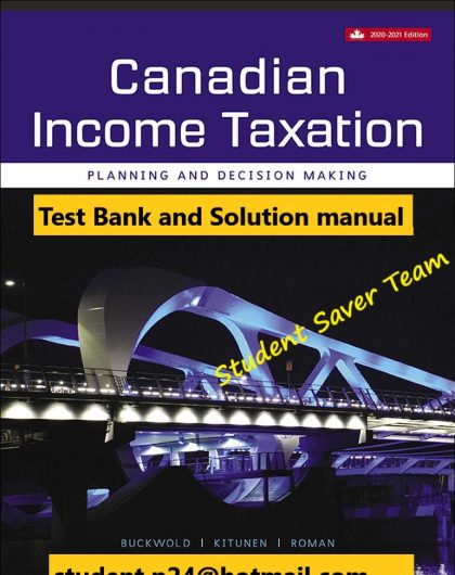 Canadian Income Taxation 2020-2021 23e Buckwold